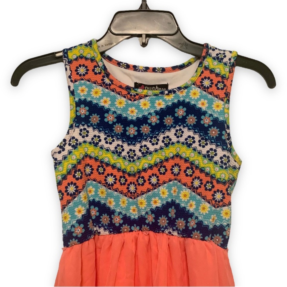 Duchess Girls Coral Ruffle High Low Hem Dress